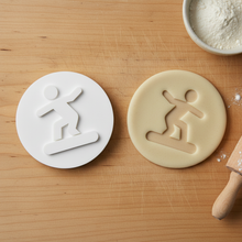 Load image into Gallery viewer, Snowboarding Cookie Stamp - Fondant Embosser