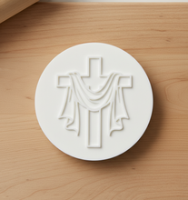 Load image into Gallery viewer, Draped cross Cookie Stamp, Fondant Embosser